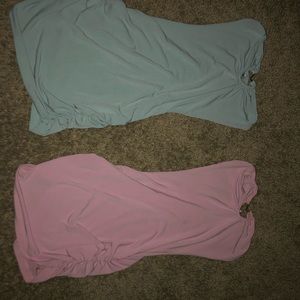 Adorable Tight Mini Dresses, Baby Blue/Pink